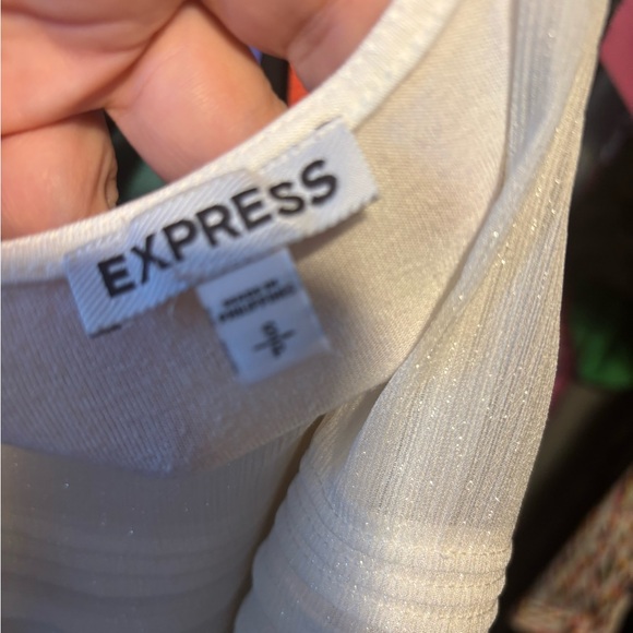 Express Shimmering White Top - Picture 2 of 5